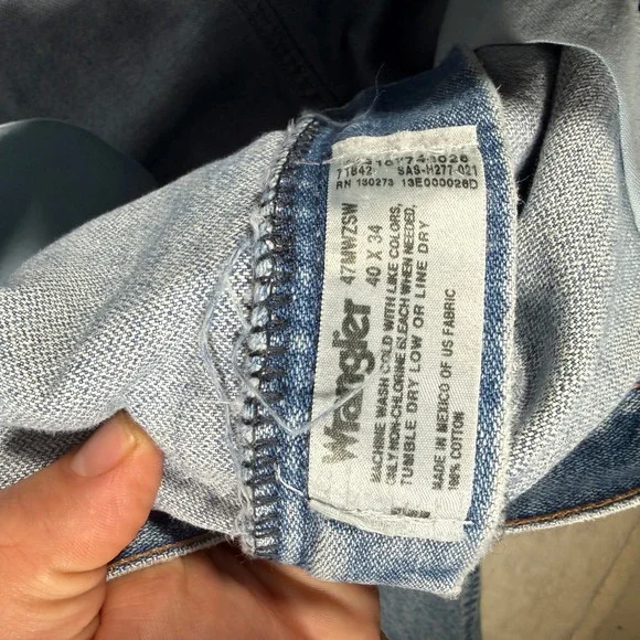 Wrangler Regular Fit‎ Light Wash Denim Jeans Mens 40 x 34 Casual Workwear - Picture 5 of 14